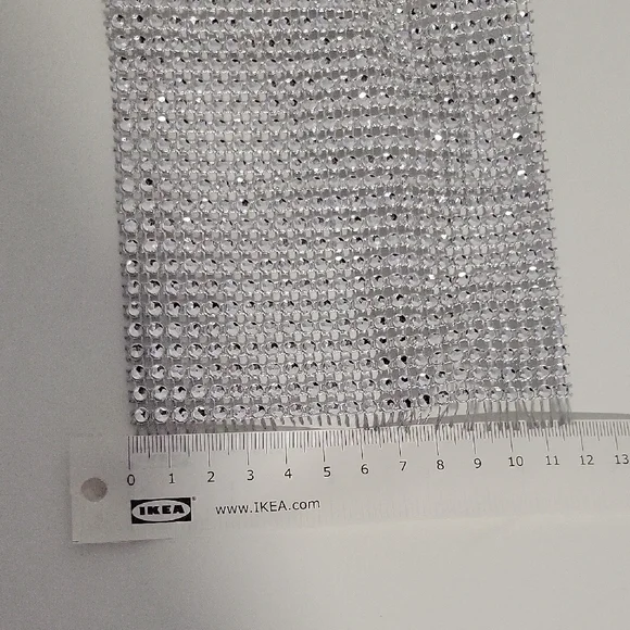 1x Silver Rhinestone Mesh Roll - Picture 3 of 4